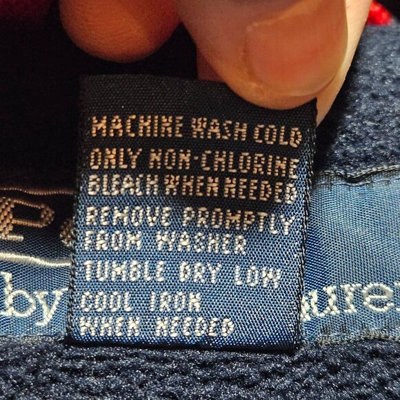 VTG Blue Label Polo Ralph Lauren Coat XXL Navy Fleece Lined Zip M Rolled Hoodie - Picture 16 of 16